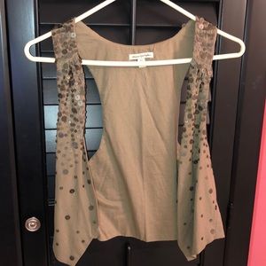 Army Green Vest with sequins